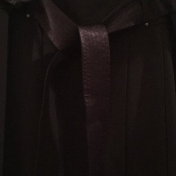 π€ Tahari Womenβs Black A-Line Skirt w/ Satin Waistband & Tie Belt | Size M π€ - Picture 4 of 8